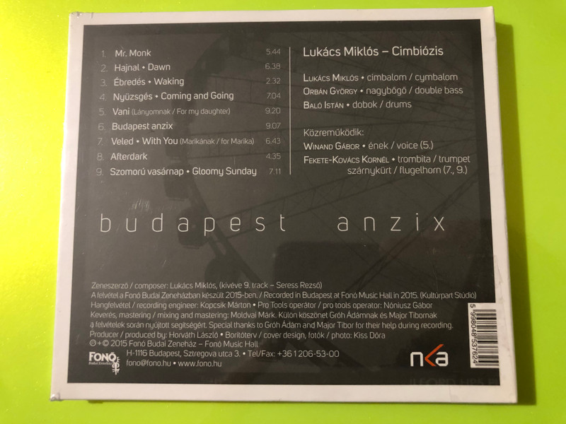 Fonó Lukács Miklós – Cimbiózis: Budapest Anzix Jazz CD (5998048537624)