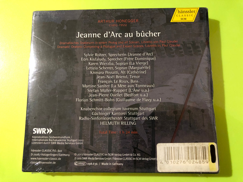 Hänssler Classic Arthur Honegger: Jeanne d’Arc au bûcher 2-CD Set (4010276024859)