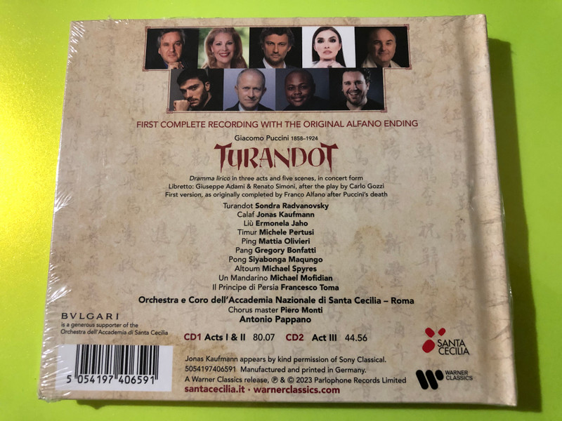 Warner Classics Puccini: Turandot 2-CD Set - Pappano, Radvanovsky, Kaufmann (5054197406591)