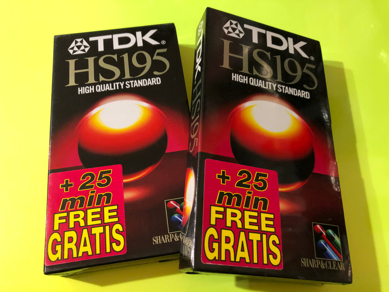 TDK HS195 High Quality Standard Blank VHS Video Cassette – Reliable Analog Recording (4902030154578)