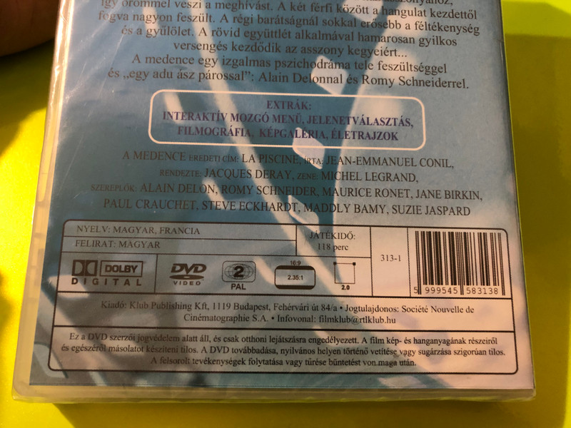 Klub Publishing: A Medence (La Piscine) – Alain Delon & Romy Schneider Classic DVD (5999545583138.)