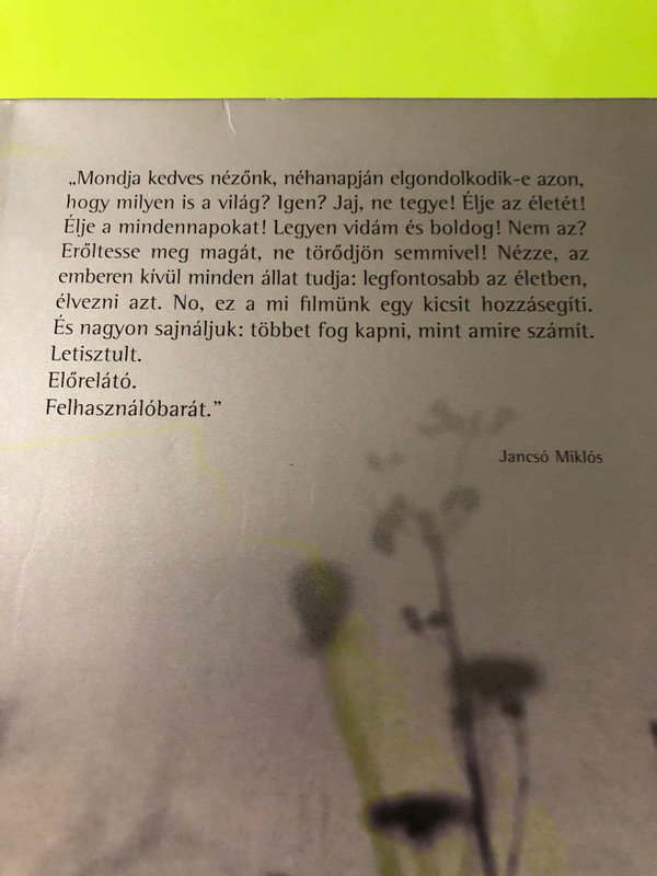 Miklós Jancsó Trilogy ODEON Art Video 3-VHS Box Set (5999542115981)