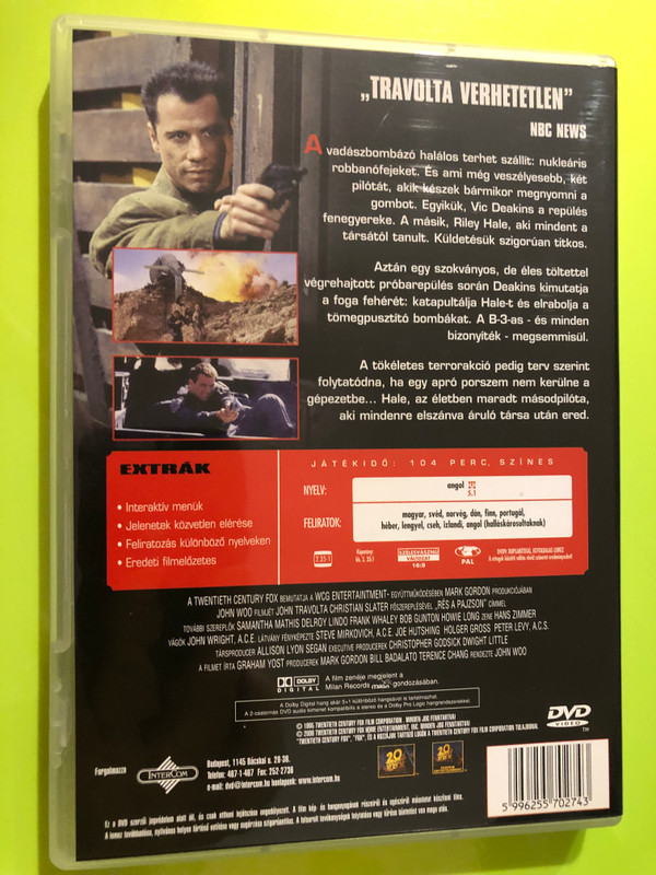 20th Century Fox Rés a pajzson (Broken Arrow) DVD John Travolta (5996255702743)
