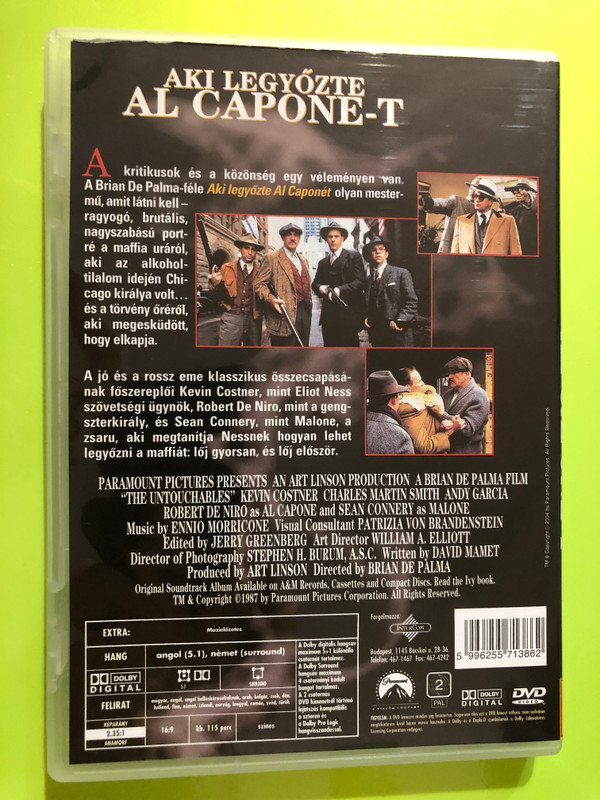 Paramount Pictures The Untouchables (Aki legyőzte Al Capone-t) DVD (5996255713862)