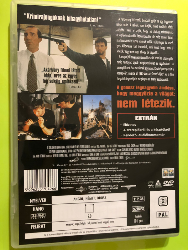 Columbia TriStar The Usual Suspects (Közönséges bűnözők) DVD - Award-Winning Crime Thriller (5996255704266)