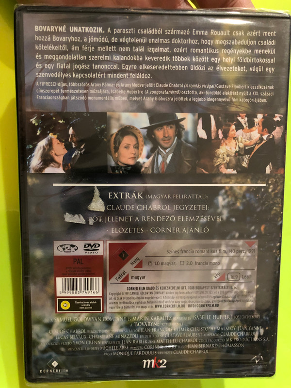 Isabelle Huppert in Claude Chabrol's Madame Bovary (Bovaryné) Corner Film DVD (5999883749166.)