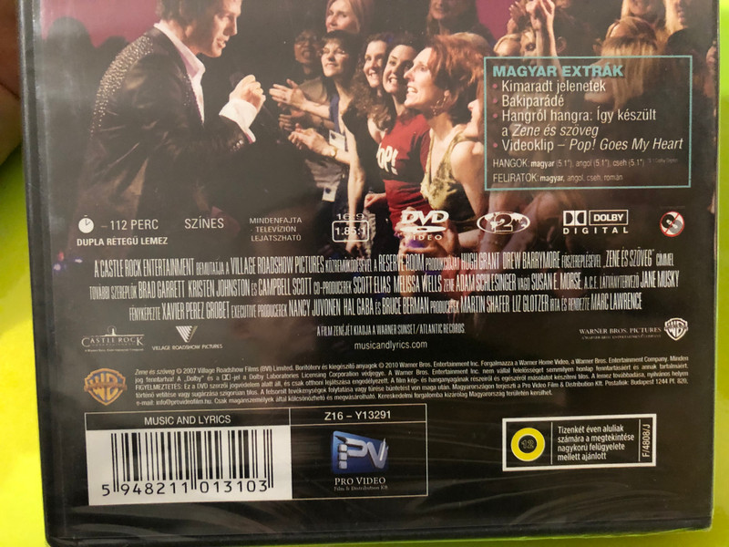 Music and Lyrics - Pro Video Romantic Comedy DVD (59948211013103)