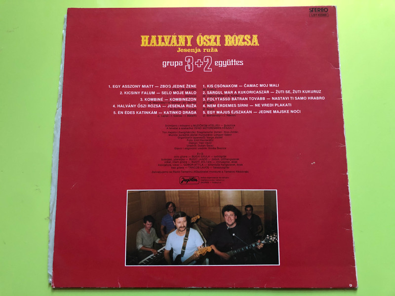 Halvány Őszi Rózsa - Grupa 3+2 Együttes Jugoton Vinyl Record LP (HalványŐsziRózsa)