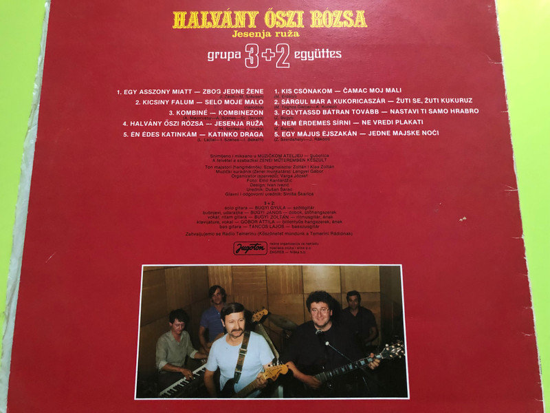Halvány Őszi Rózsa - Grupa 3+2 Együttes Jugoton Vinyl Record LP (HalványŐsziRózsa)
