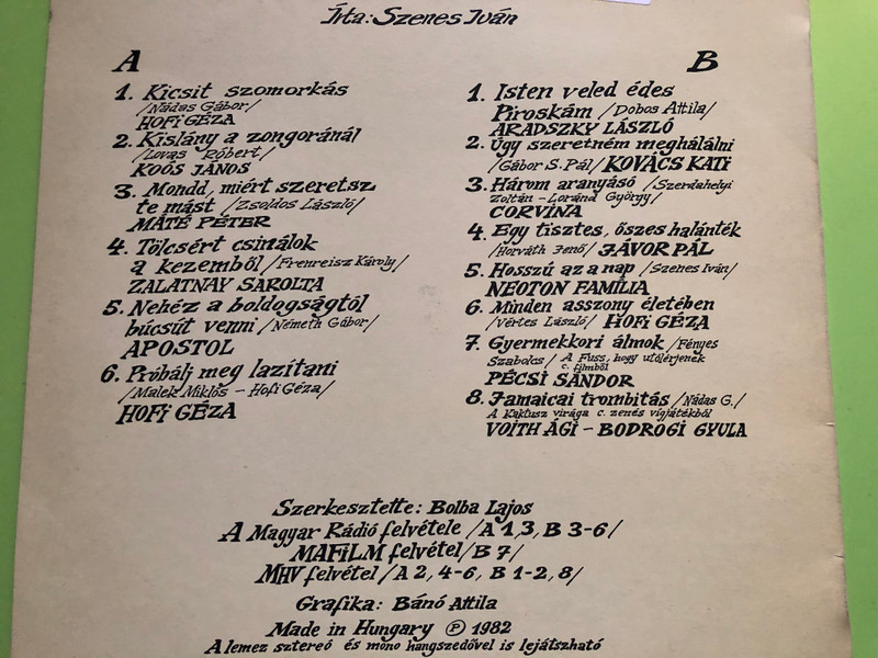 Kislány a zongoránál és társai... - Szenes Iván tollából (1982) Vinyl LP (SzenesIván)