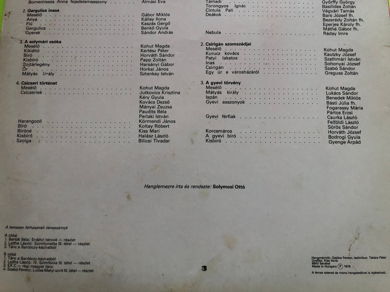 Hungaroton Furfangos Cintula Vinyl LP - Móra Ferenc Children's Tales (FurfangosCintula)