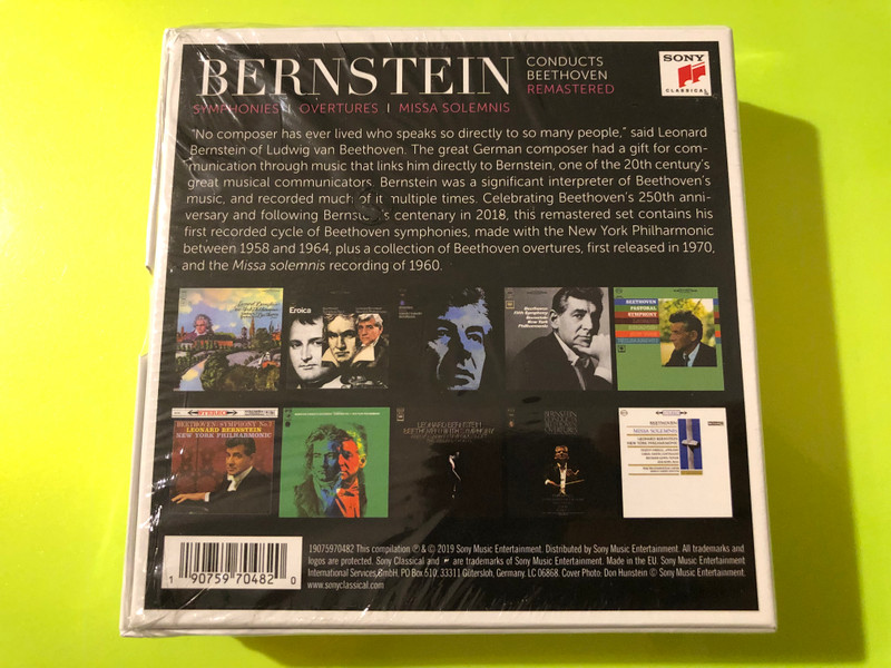 Sony Classical Bernstein Conducts Beethoven: Remastered 10-CD Deluxe Box Set (190759704820)