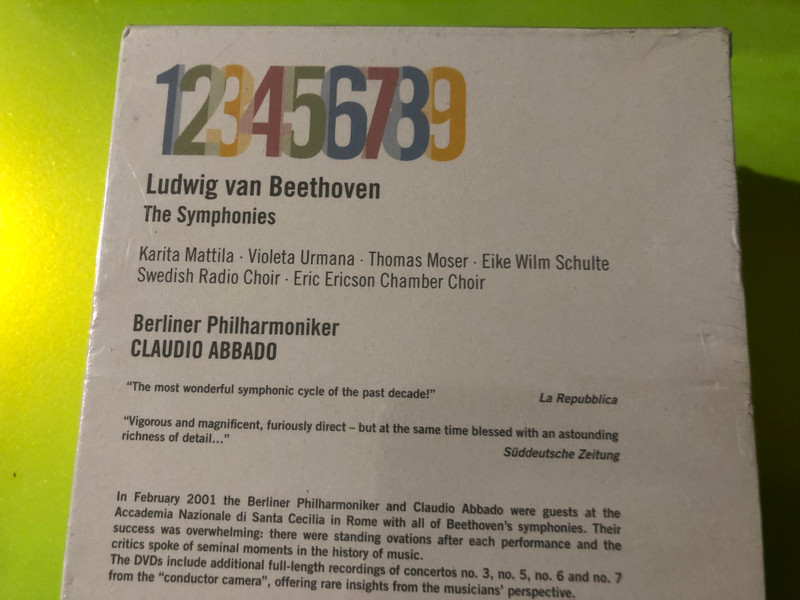EuroArts Beethoven: The Complete Symphonies 4-DVD Set - Claudio Abbado (880242573780)