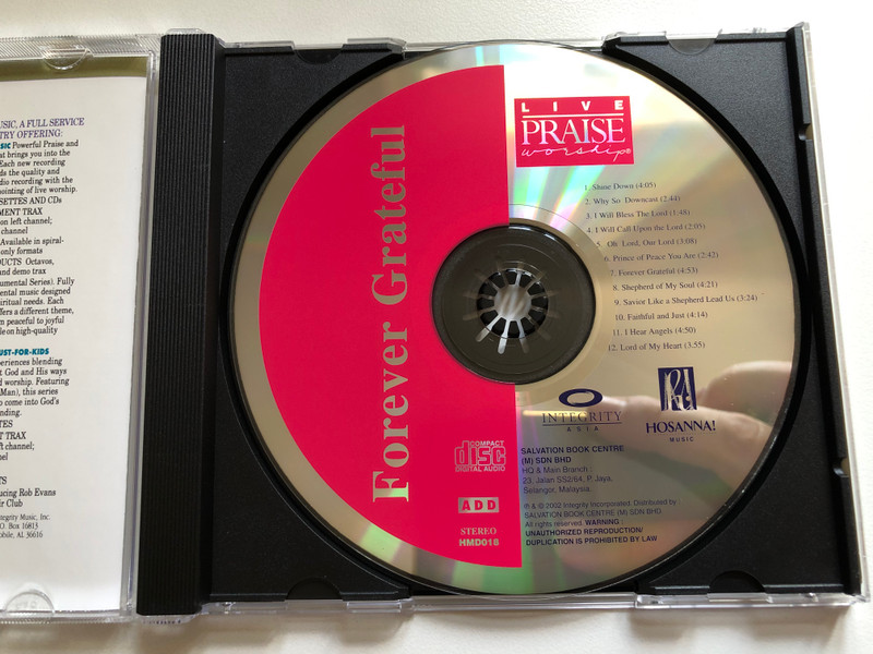 FOREVER GRATEFUL / Praise & Worship Integrity Music 1988 / Anointed and Powerful Worship Experience With Worship Leader Martin Nystrom (000768001820)