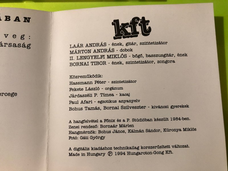 KFT - Bál az Operában (Ball at the Opera) Hungarian New Wave Music CD by Hungaroton-Gong (KFTBálOperában)