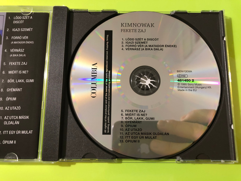 Kimnowak - Fekete Zaj (Black Noise) Hungarian Alternative Rock CD by Sony BMG (5099748145024)