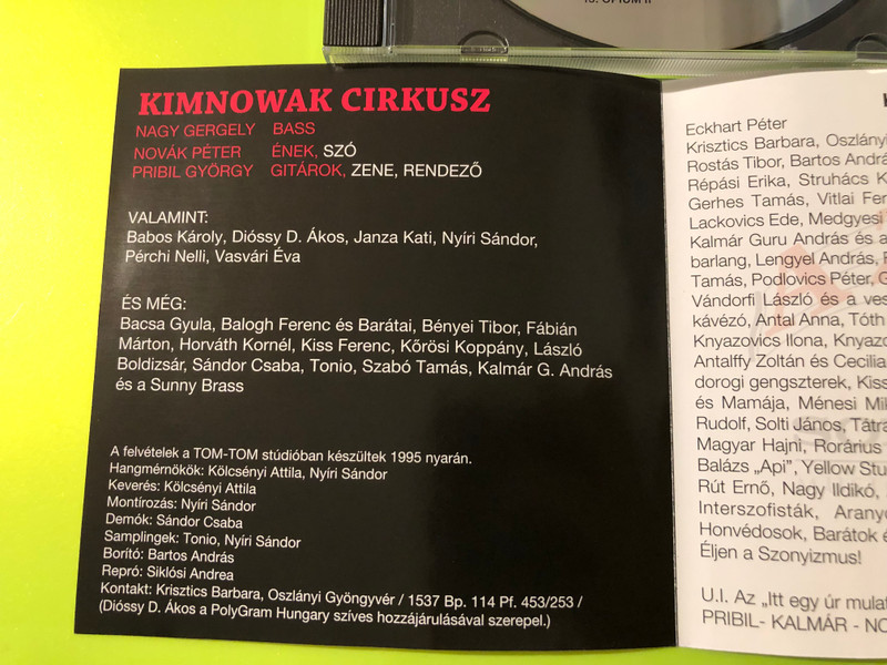 Kimnowak - Fekete Zaj (Black Noise) Hungarian Alternative Rock CD by Sony BMG (5099748145024)