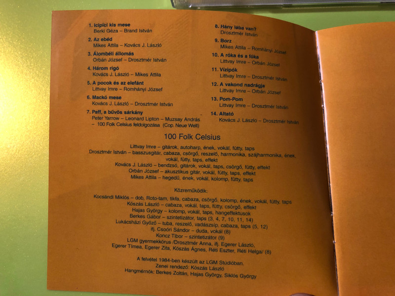 100 Folk Celsius - Paff, a bűvös sárkány Hungarian Children's Music CD by Hungaroton (5991811786120)