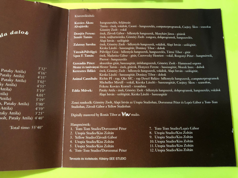 Edda Művek - Elvarázsolt Edda dalok Hungarian Rock Tribute CD by Magneoton (706301546321.)