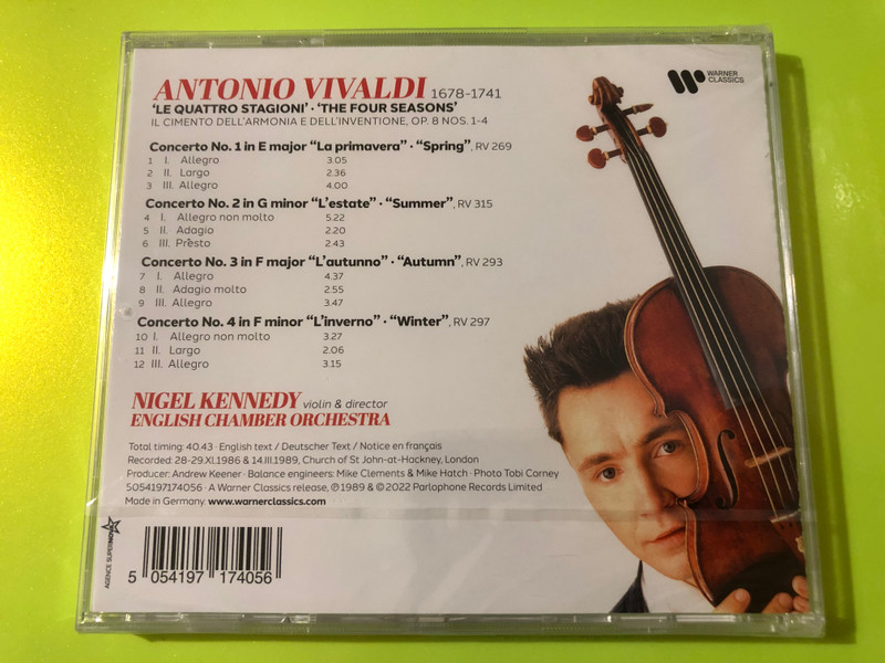 Warner Classics: Vivaldi The Four Seasons CD – Nigel Kennedy & English Chamber Orchestra (5054197174056)
