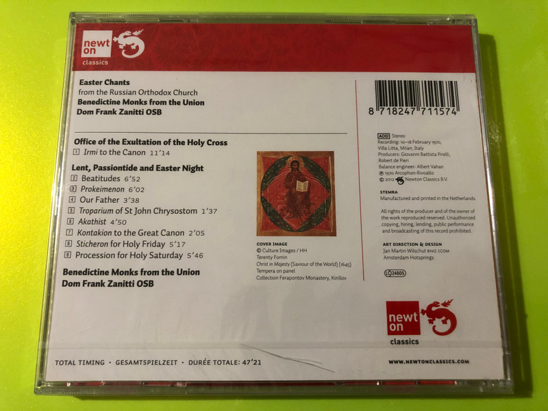 Newton Classics: Easter Chants from the Russian Orthodox Church Audio CD (8718247711574)