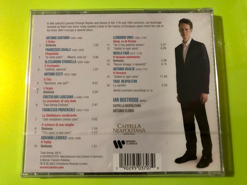 Warner Classics: Tormento d’Amore Ian Bostridge Audio CD (190295037079)