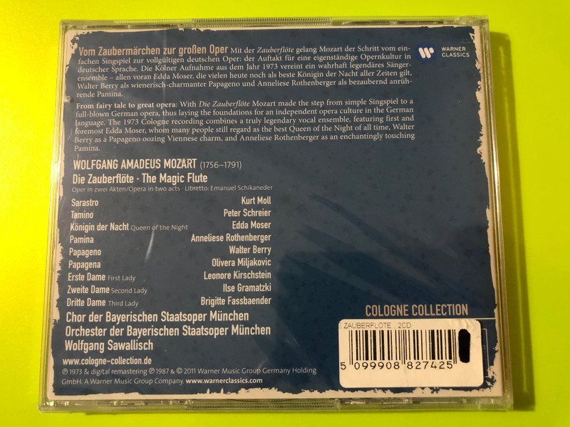 Warner Classics Mozart Die Zauberflöte Sawallisch 2CD (5099908827425)