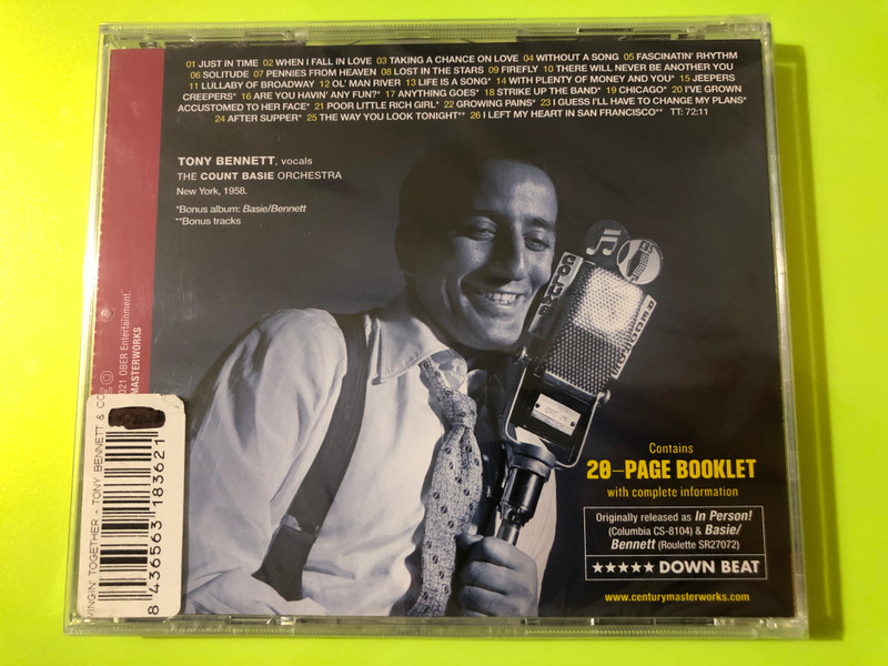 Century Masterworks Tony Bennett & Count Basie Swingin' Together CD (8436563183621)