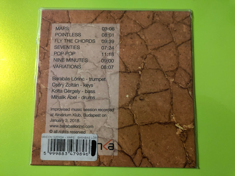 Barabás Lőrinc Random Szerda - Maps Live Jazz Audio CD (5999883479896)