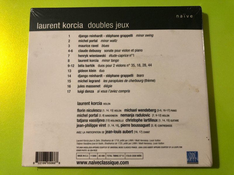 Naïve Laurent Korcia: Doubles Jeux Violin Audio CD (822186050668)
