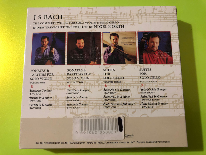 Linn Records Nigel North Bach on the Lute 4-CD Box Set (0691062030021)