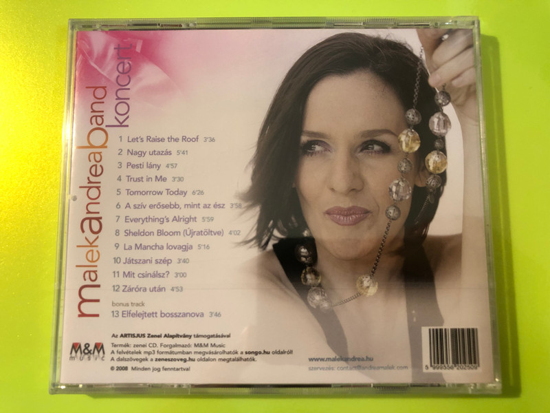 M&M Music: Malek Andrea Band - Koncert Live Music CD (5999556202509.)