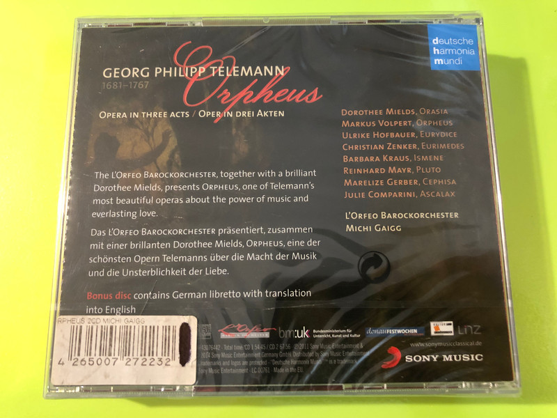 Deutsche Harmonia Mundi Telemann: Orpheus Opera 3-CD Set (4265007272232)