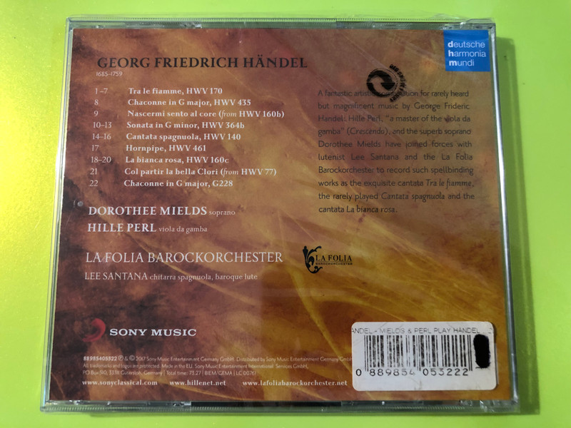 Ethereal Baroque Vocals: Deutsche Harmonia Mundi Händel CD by Mields & Perl (0889854053222)