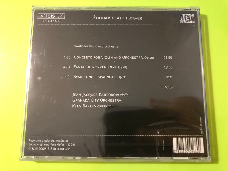 Édouard Lalo: Symphonie Espagnole BIS Records Classical CD (7318590016800)