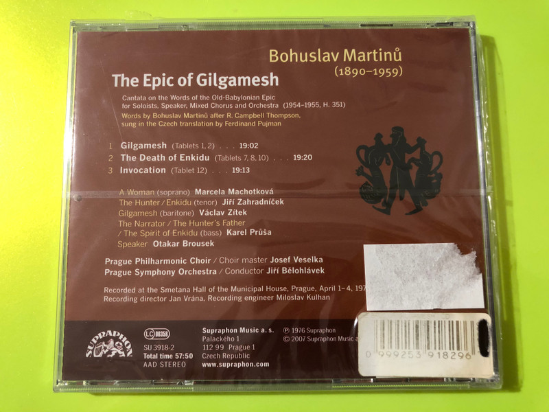 Supraphon Bohuslav Martinů: The Epic of Gilgamesh Classical Audio CD (0999253918296)