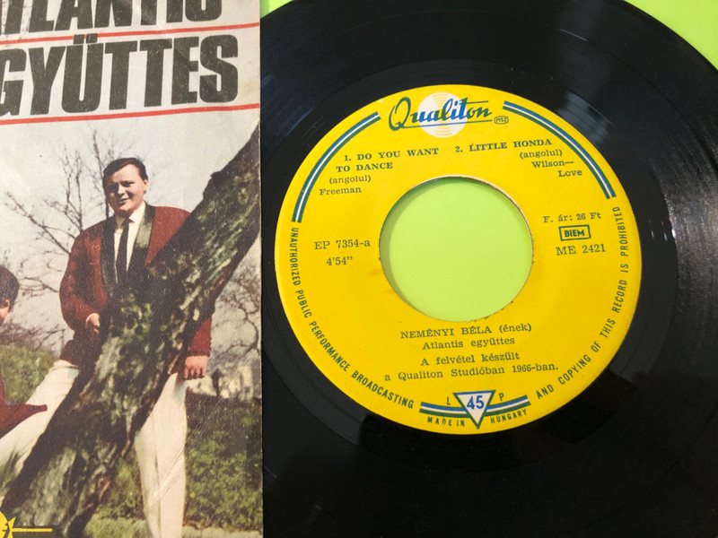 Rare 1966 Qualiton Beat Vinyl: Atlantis Együttes EP 7354 (AtlantisEgyüttes02)