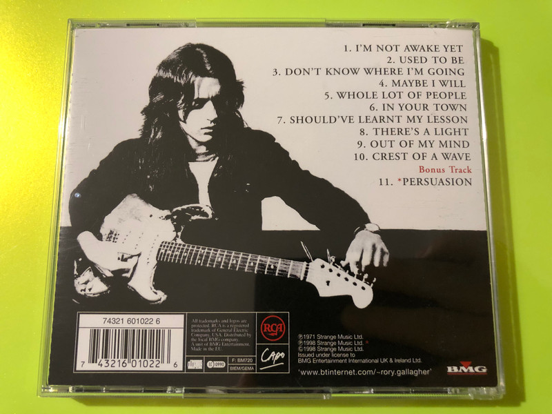 Rory Gallagher Deuce Autographed RCA Capo BMG CD (743216010226)