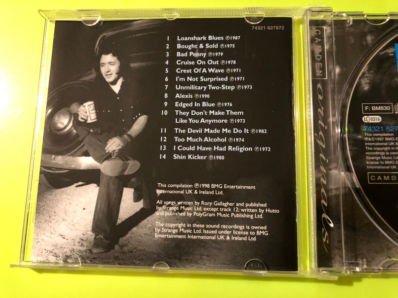Rory Gallagher Etched In Blue Autographed BMG Camden CD (743216279722.)