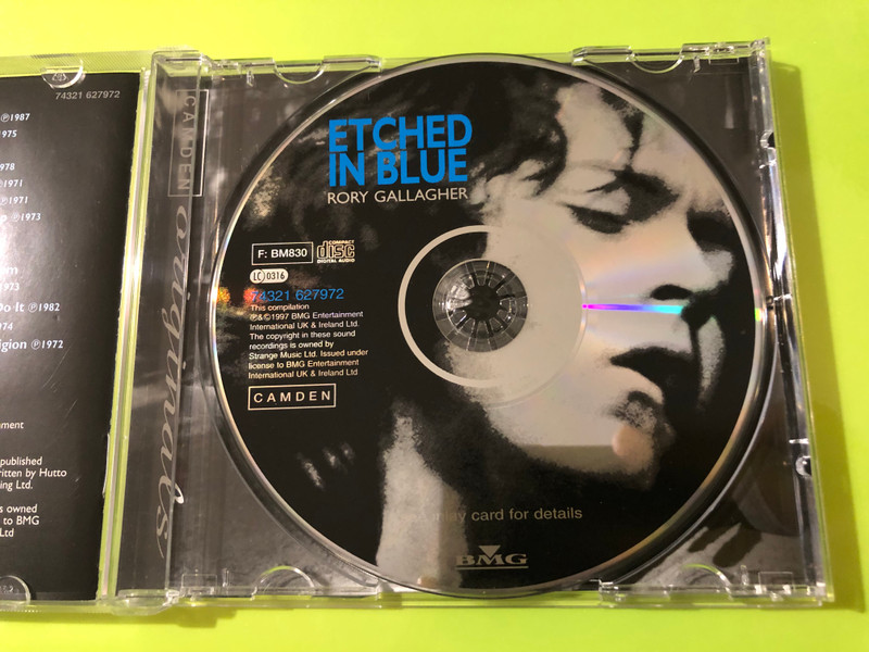 Rory Gallagher Etched In Blue Autographed BMG Camden CD (743216279722.)
