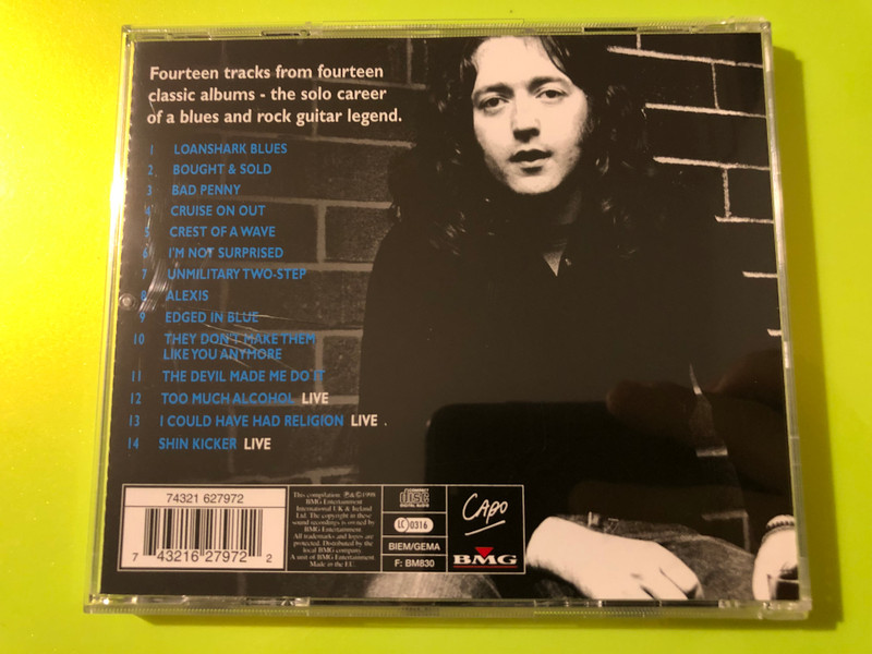 Rory Gallagher Etched In Blue Autographed BMG Camden CD (743216279722.)