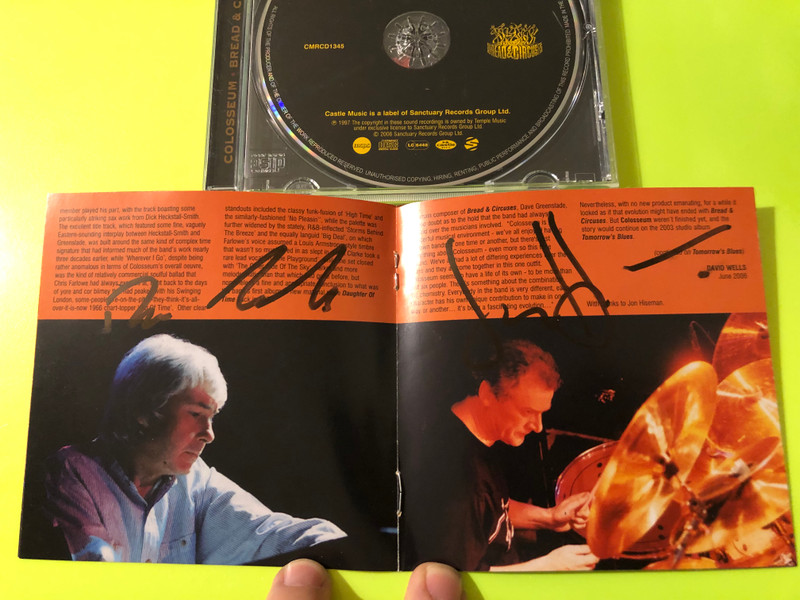 Colosseum Bread & Circuses Castle Authographed Music CD (5050749413451)