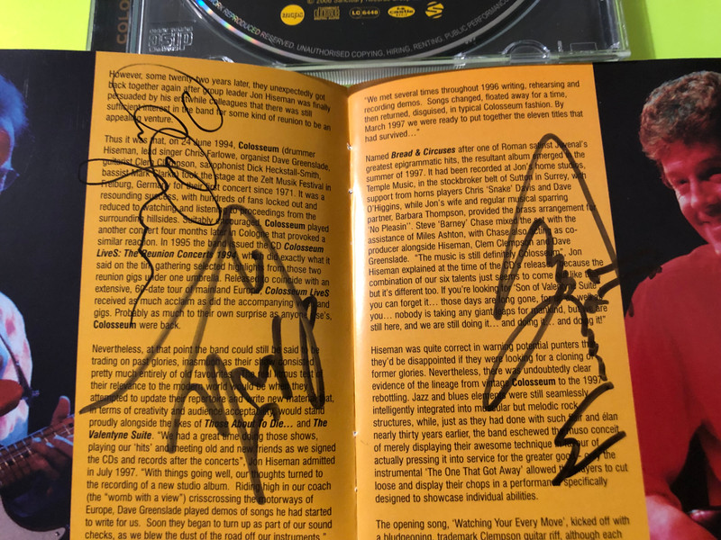 Colosseum Bread & Circuses Castle Authographed Music CD (5050749413451)