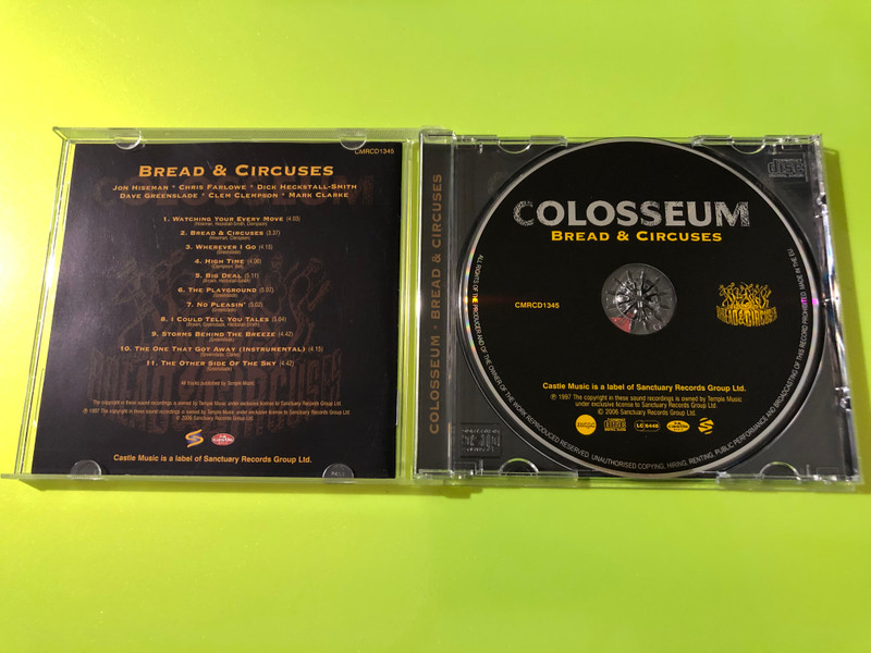 Colosseum Bread & Circuses Castle Authographed Music CD (5050749413451)