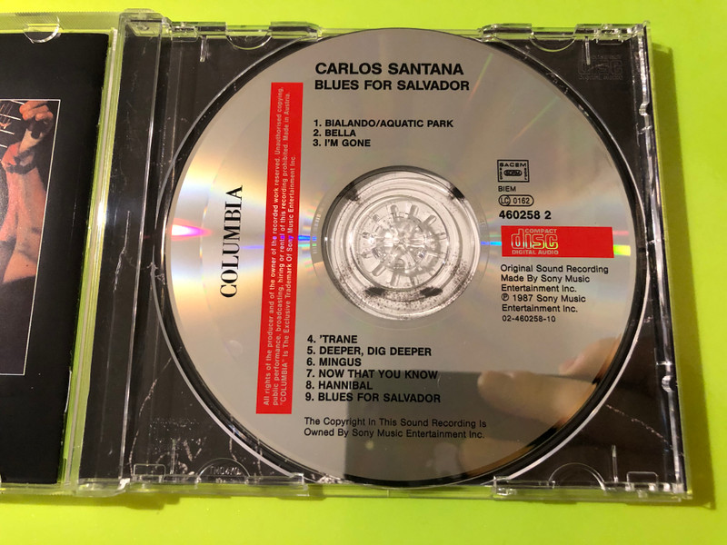 Carlos Santana Columbia Records Blues for Salvador Autographed CD (5099746025823.)