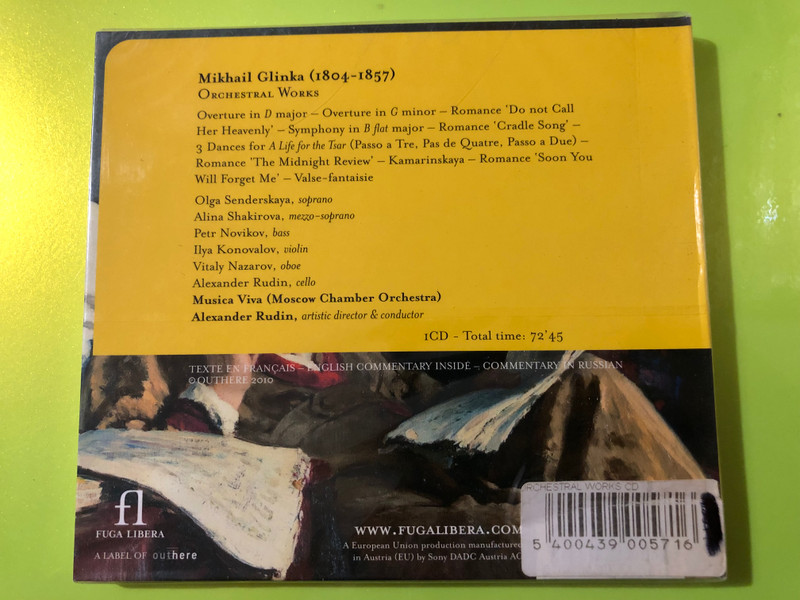 Mikhail Glinka: Orchestral Works by Fuga Libera Audio CD (5400439005716)