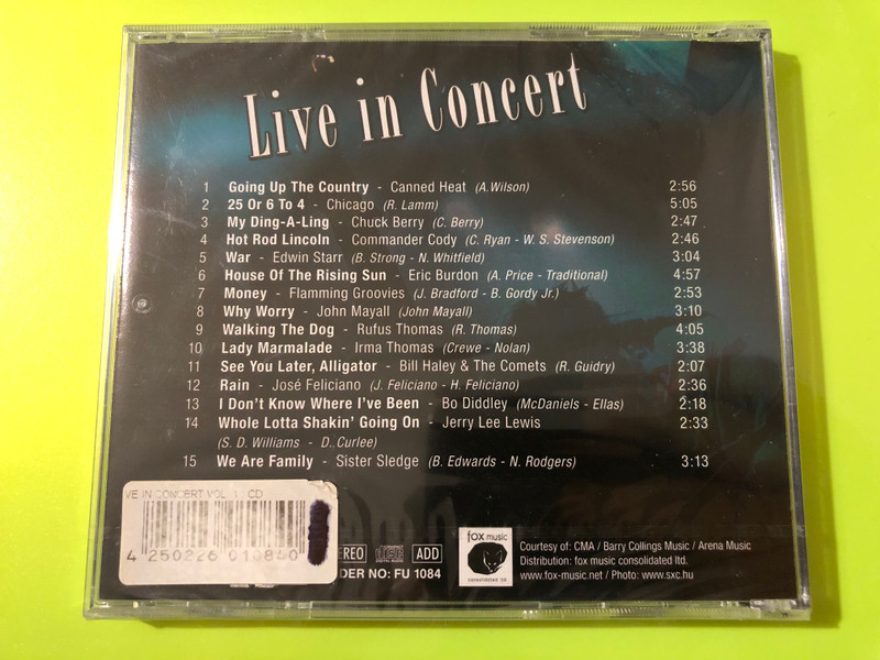 Live in Concert - Fox Music Legendary Rock & Blues Compilation Audio CD (4250226010840)