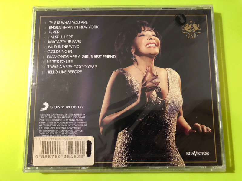 Hello Like Before by Dame Shirley Bassey (Sony Music / RCA Victor) (0888750354525)