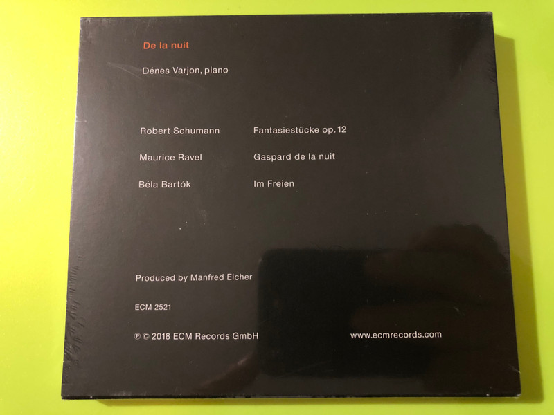 Masterful Piano Works by Dénes Várjon - De la nuit ECM New Series Music CD (028948170036)