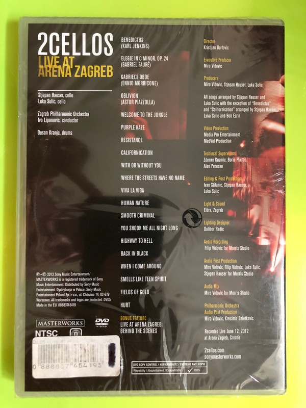 2CELLOS Live at Arena Zagreb Concert DVD by Sony Masterworks (0888837454193)